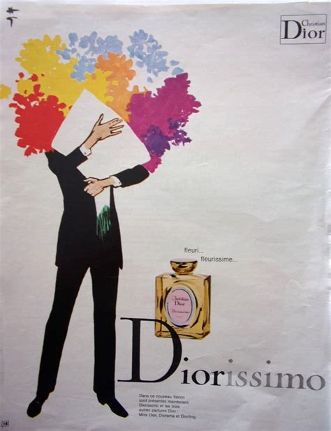 publicité de presse PARFUM DIORISSIMO de DIOR par Gruau en 1970 ref