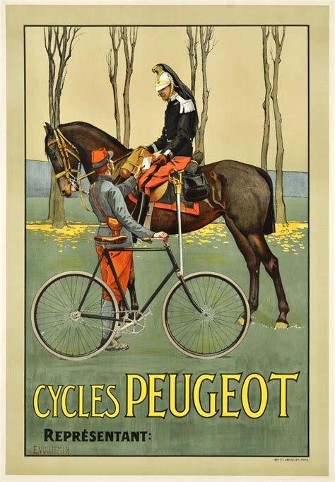 Vintage Poster Cycles Peugeot Valentigney Doubs Galerie 1 2 3