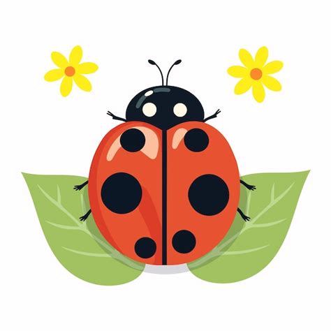 Premium Vector Ladybug On A Leaf Illustration