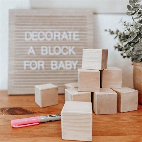 Baby Shower Block Activity Wooden Baby Blocks Baby Shower Games Diy