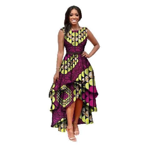 African Clothes For Women O Neck Dashiki Print Sleeveless Cotton Dress