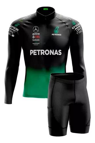 Conjunto Camisa Manga Longa E Bermuda Ciclismo Petronas Bike Frete grátis