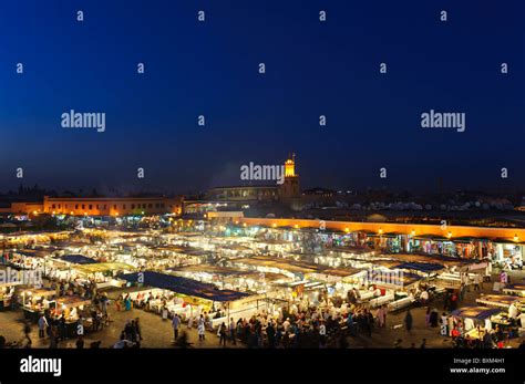 Djemaa el Fna at night Stock Photo - Alamy