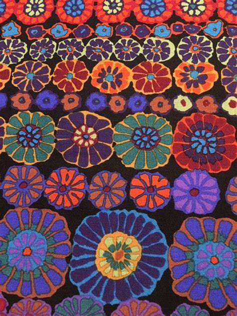 2 Yds Row Flowers In Dark By Kaffe Fassett Etsy