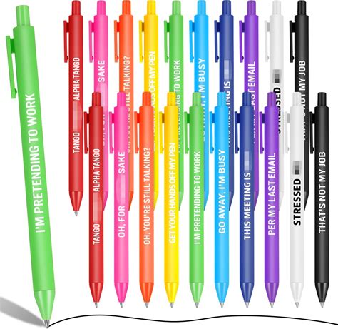 Faccito 30 Pcs Funny Pens Retractable Ballpoint Pens Set Rude Pens