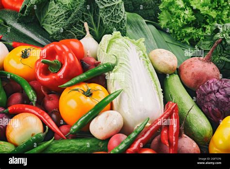 Fresh Vegetable Background Stock Photo Alamy