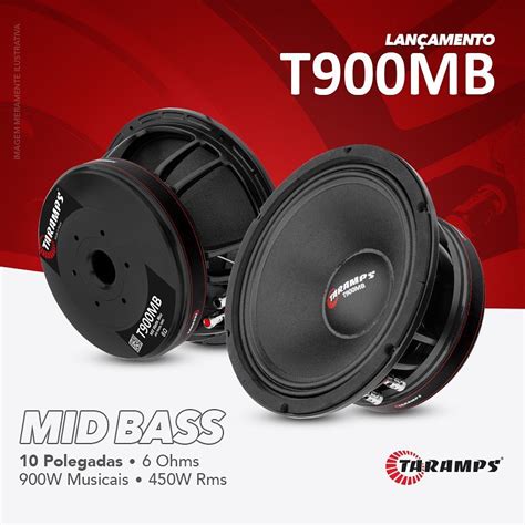 Alto Falante M Dio Taramps T Mb Rms Polegadas Ohms