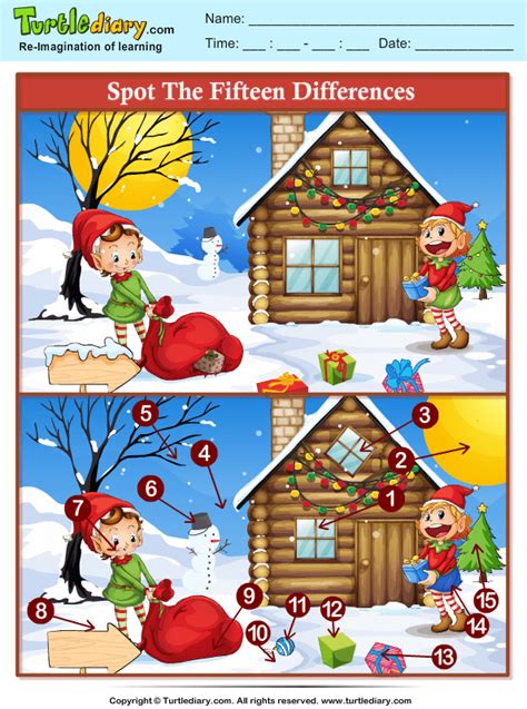 Christmas Spot The Difference Printable Printable Word Searches