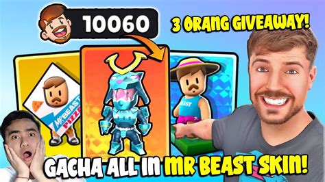 AKU GACHA GIVEAWAY 10 000 TOKEN BEAST SEMUA SKIN MR BEAST KU LENGKAP