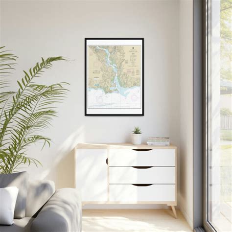 Noaa Nautical Chart 12375 Floating Frame Canvas Connecticut River Long