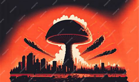 Premium AI Image | Explosion of an atomic bomb with a nuclear mushroom ...