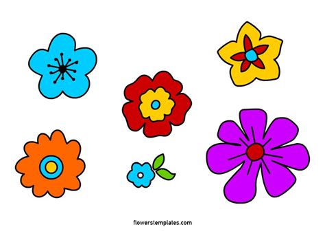 Colorful flower doodles - Flowers Templates