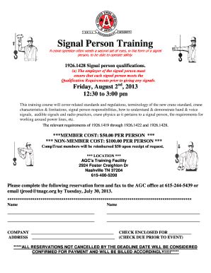 Fillable Online Tnagc Signal Person Training Tnagcorg Fax Email Print