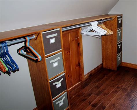 Custom Pine Closet With Sloped Ceiling Bedroom Colors Sloped Ceiling