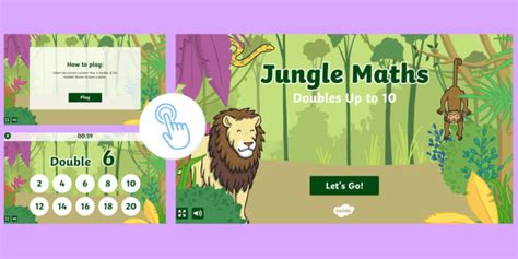 Jungle Maths Doubles Up To 20 Game Twinkl