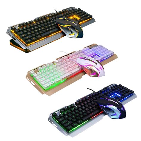 104 Keys Gaming Mechanical Keyboard Mouse Set Usb Wired Kit AliExpress