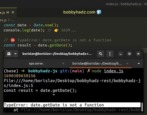 TypeError Date GetDate Is Not A Function In JavaScript Bobbyhadz