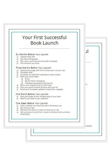 First Successful Book Launch Graphic Launch Checklist Book Launch Books