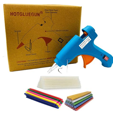 HOTGLUEGUN 20W 7 Mm On And Off Switch Hot Glue Gun And LED Indicator 3 Transparent 3 Colored
