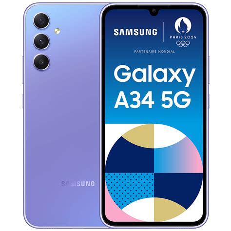 Samsung Galaxy A34 5g Lavande 6 Go 128 Go Mobile And Smartphone