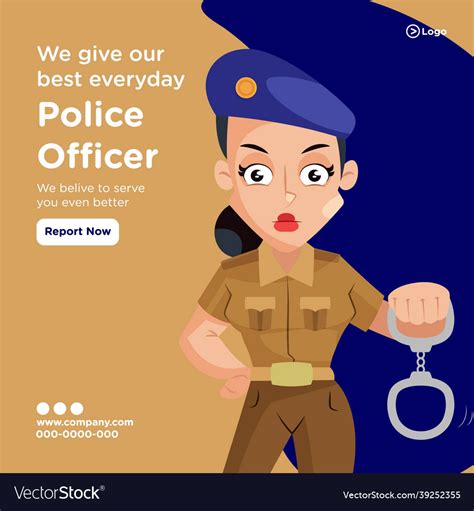 Banner design of police officer Royalty Free Vector Image