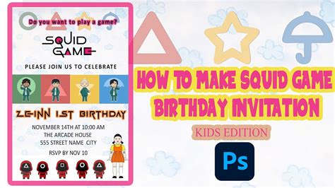 HOW TO MAKE A SQUID GAME BIRTHDAY INVITATION YouTube