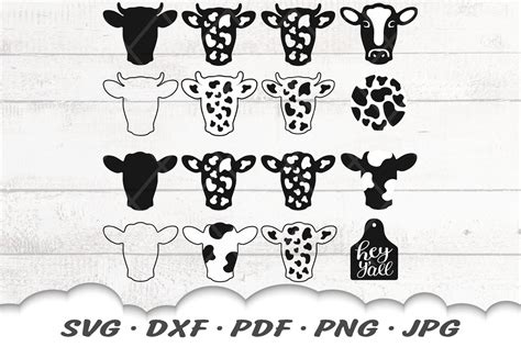 Cow Svg Bundle Cow Svg Cow Head Svg Cow Shirt Dairy Etsy