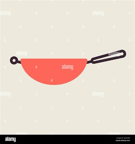 Wok Frying Pan Vector Icon Kitchen Appliance Stock Photo Alamy