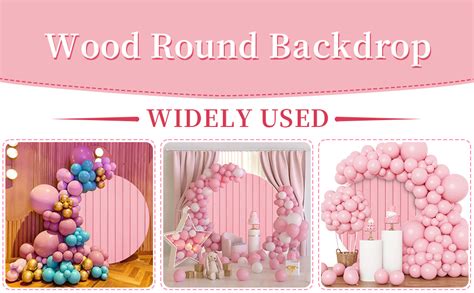 Amazon Laeacco Pink Round Wood Backdrop X Ft Polyester Retro Pink