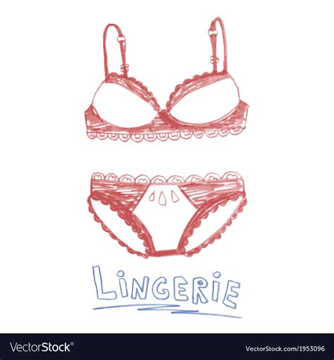 Hand Drawn Sexy Lingerie Set Royalty Free Vector Image