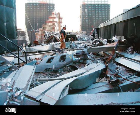 A Portion Of The Fuselage Of United Airlines Flight 175 On The Roof Of