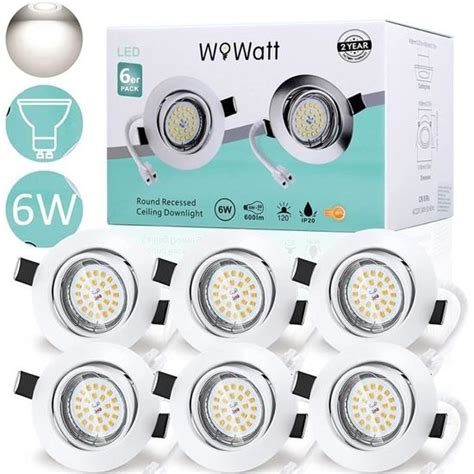 Spots Led Encastrable Dimmable Ip44 Blanc Froid 6500k Extra Plat 26mm 220v 6w 600lm