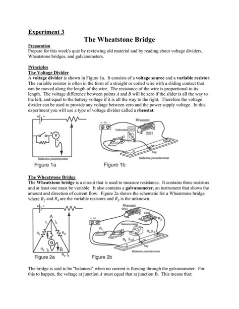 Experiment 3 The Wheatstone Bridge