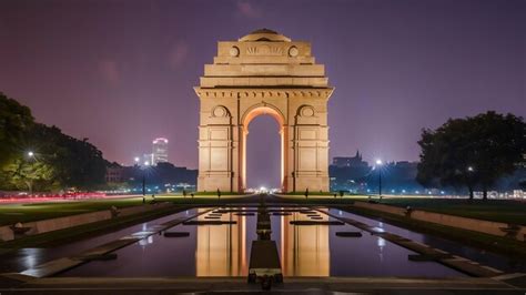 Premium Photo | The india gate night illuminated view new delhi