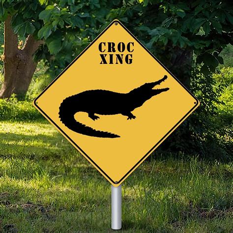 Metal Sign Plaque Crocodile Xing Crocodile Crossing