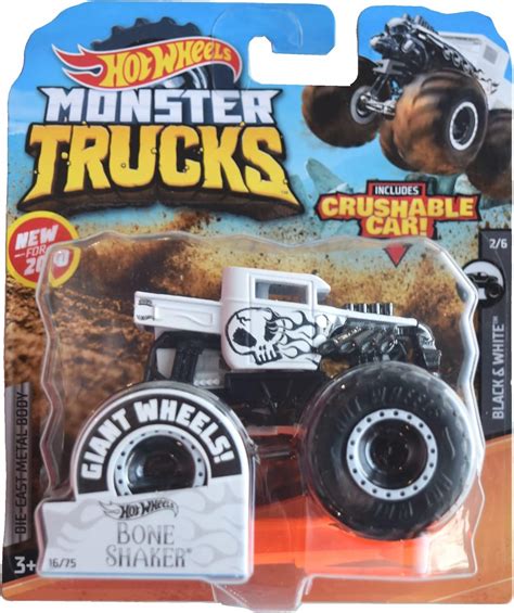 Amazon Hot Wheels Monster Trucks Bone Shaker Includes Crushable Car Toys Games