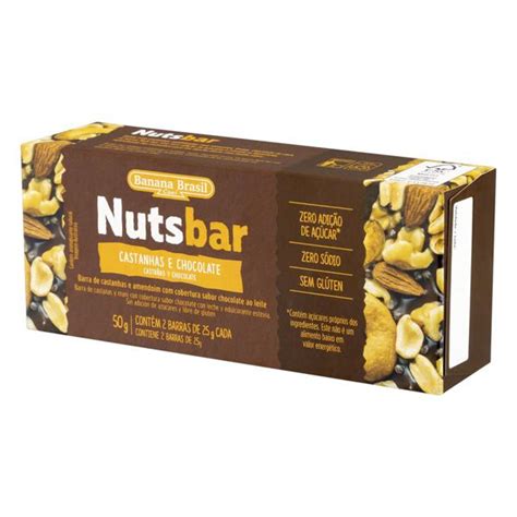 Pack Barra De Nuts Castanhas Cobertura Chocolate Ao Leite Zero S Dio