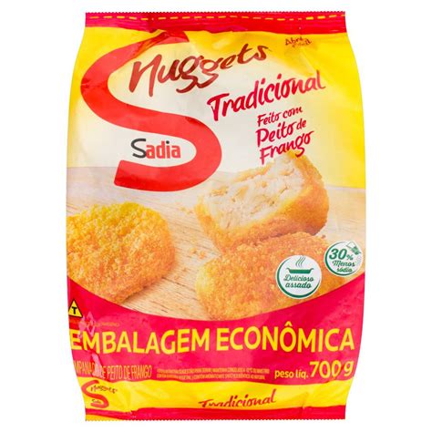 Empanado De Frango Tradicional Sadia Nuggets Pacote 700g Embalagem