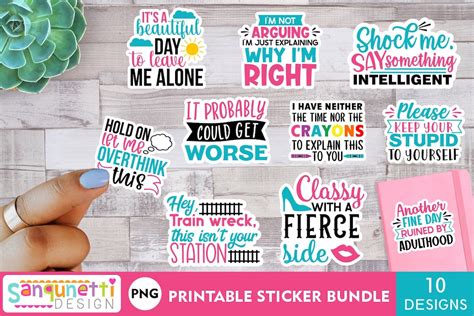 Funny PNG Stickers, Sarcastic Digital Sticker Bundle - Etsy