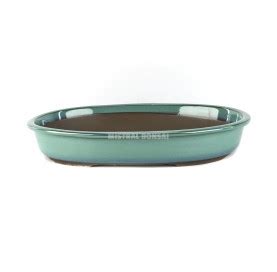 Oval Bonsai Pot 31 Cm Green Japanese Ceramics Mistral Bonsai