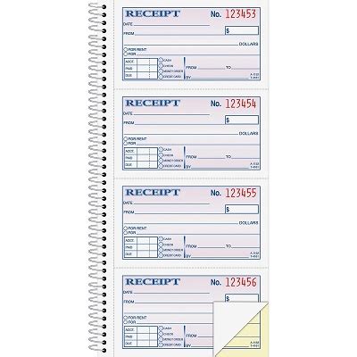 Adams Spiral 2-Part Money/Rent Receipt Book, Spiral Bound, Long | #MFARB2PSL | PaperRolls-N-More.com