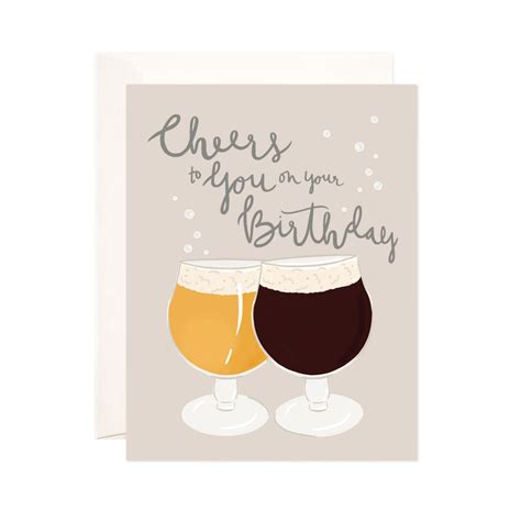 Cheers On Your Birthday Greeting Card Handmade Happy Birthday Card Cute Birthday Note Modern