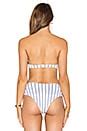 Skye Staghorn Turkish Strapless Tie Up Bikini Top In Muted Blue Revolve