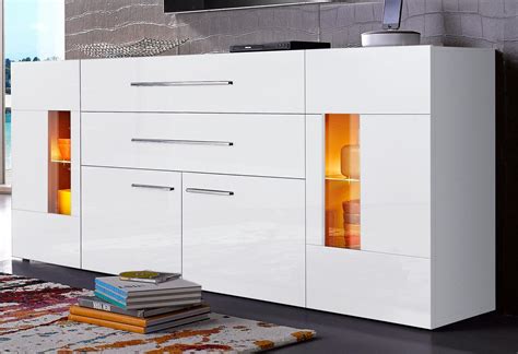 Tecnos Sideboard Wei Hochglanz Mit Schubk Sten Fsc Zertifiziert