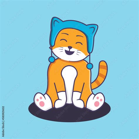 Cute Cat Smile Cartoon Illustration Stock Vector | Adobe Stock