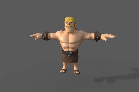 3d Model Barbarian Clash Clans Turbosquid 1560432