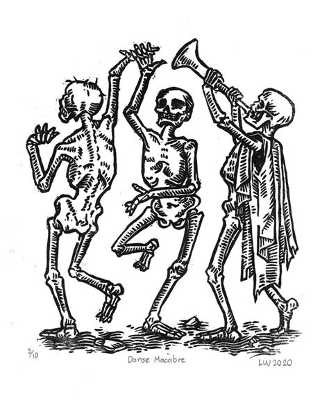 Danse macabre | Woodcut tattoo, Medieval tattoo, Tattoo drawings