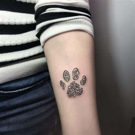 Dog Paw Outline Tattoo