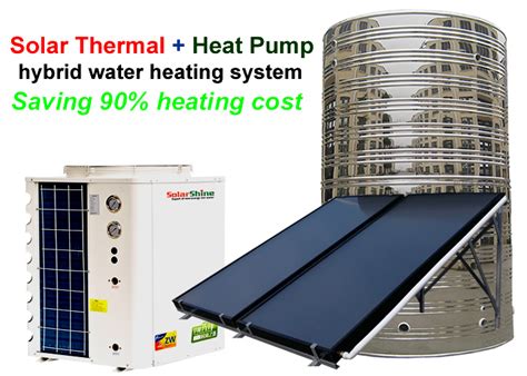 High Efficiency Solar Heat Pump Hybrid Water Heating System For Commercial Central Hot Water