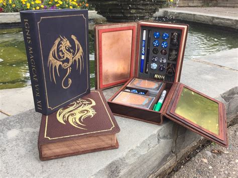 Premium Wooden Gaming Boxes Spell Book Dnd Crafts Dungeons And